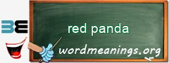 WordMeaning blackboard for red panda